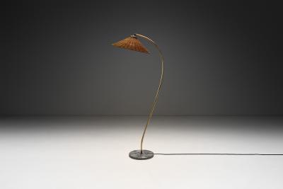 Swedish Grace Floor Lamp with Decorative Antelopes on the Base Sweden 1930s