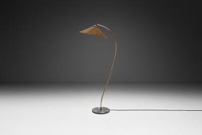 Swedish Grace Floor Lamp with Decorative Antelopes on the Base Sweden 1930s