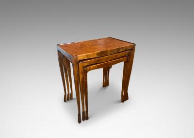 Swedish Grace Set of Nesting Tables in Birch and Burl