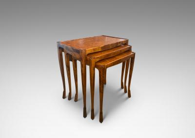 Swedish Grace Set of Nesting Tables in Birch and Burl