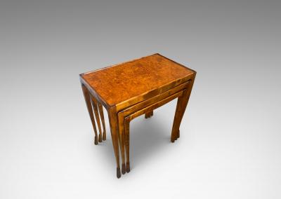 Swedish Grace Set of Nesting Tables in Birch and Burl