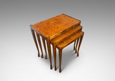 Swedish Grace Set of Nesting Tables in Birch and Burl