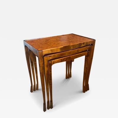 Swedish Grace Set of Nesting Tables in Birch and Burl