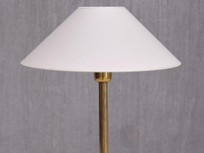 Swedish Grace Table Lamp in Fluted and Reeded Brass Sweden 1930s