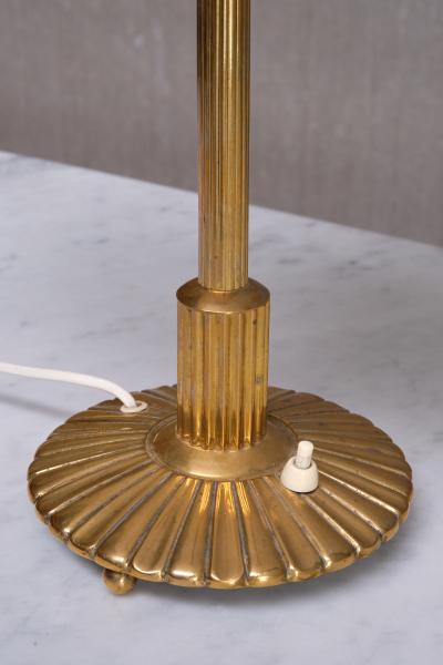 Swedish Grace Table Lamp in Fluted and Reeded Brass Sweden 1930s