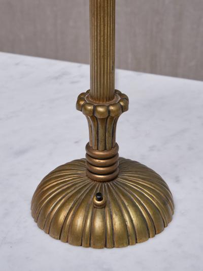 Swedish Grace Table Lamp in Fluted and Reeded Patinated Brass Sweden 1930s