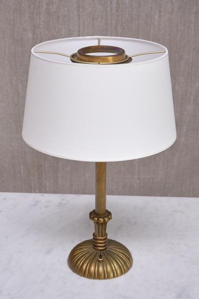 Swedish Grace Table Lamp in Fluted and Reeded Patinated Brass Sweden 1930s
