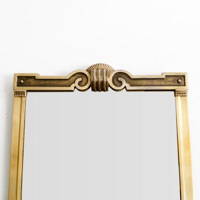 Swedish Grace brass plated mirror with Neoclassical details