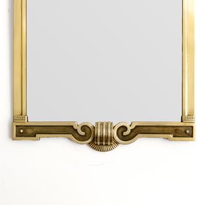 Swedish Grace brass plated mirror with Neoclassical details