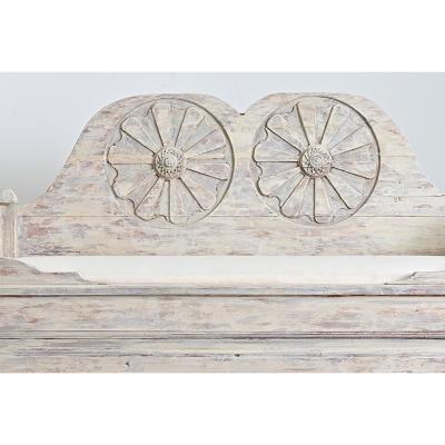 Swedish Gustavian 18th Century Painted Pine Settee with Storage