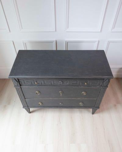 Swedish Gustavian Inspired Chest of Drawers with Greek Key Frieze