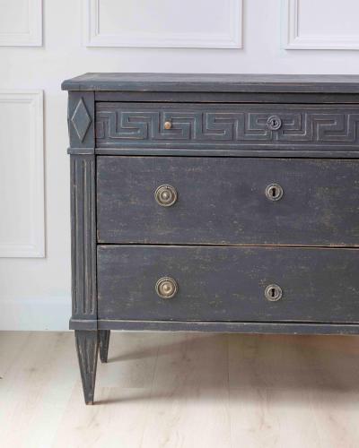 Swedish Gustavian Inspired Chest of Drawers with Greek Key Frieze