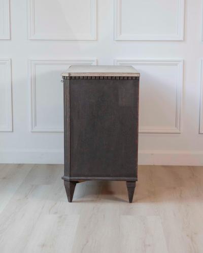 Swedish Gustavian Inspired Three Drawer Chest with Painted Top