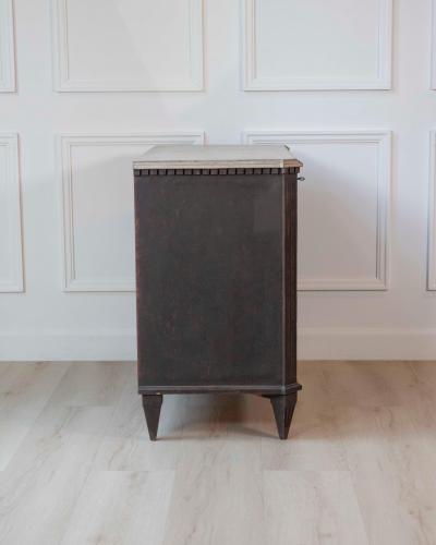 Swedish Gustavian Inspired Three Drawer Chest with Painted Top