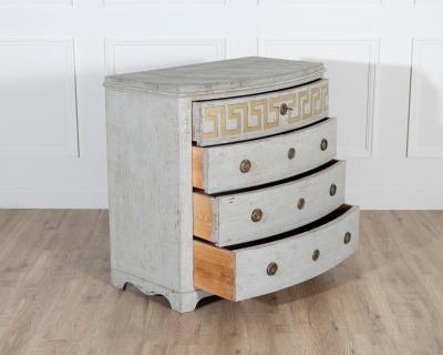 Swedish Gustavian Painted Chest of Drawers with Decorative Livery Circa 1840