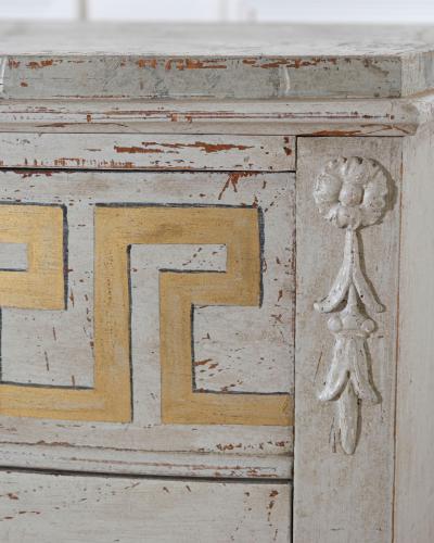 Swedish Gustavian Painted Chest of Drawers with Decorative Livery Circa 1840