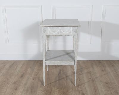 Swedish Gustavian Painted Console Table with Drawer and Shelf Circa 1860