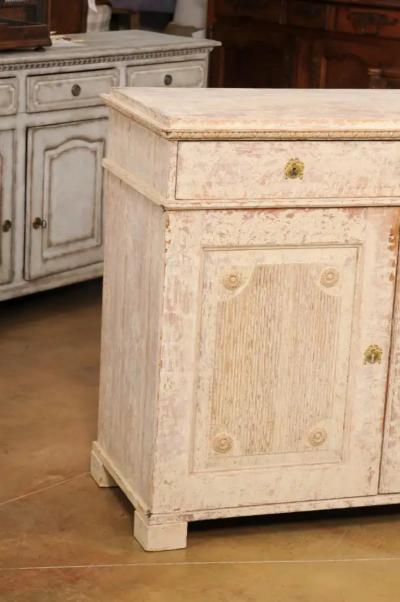 Swedish Gustavian Period 1780s Sideboard with Original Paint Carved Panels LiL