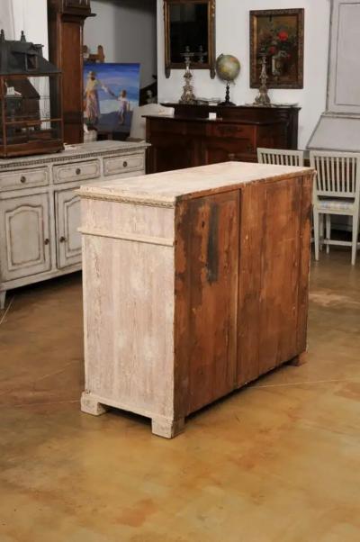 Swedish Gustavian Period 1780s Sideboard with Original Paint Carved Panels LiL