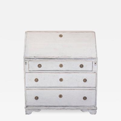 Swedish Gustavian Period 1790s Painted Slant Front Secretary with Three Drawers