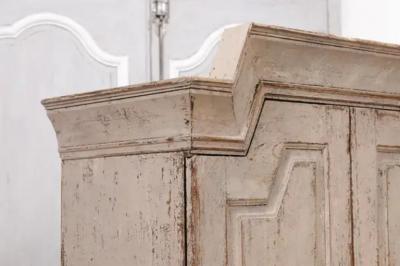 Swedish Gustavian Period 1802 Painted Wood Cupboard with Doors and Drawers