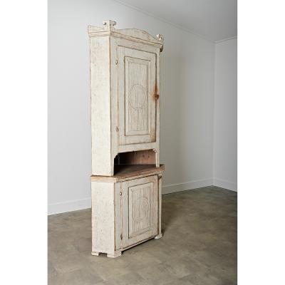Swedish Gustavian Period Painted Corner Cabinet