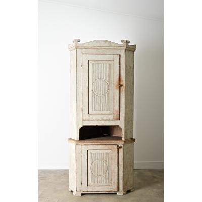 Swedish Gustavian Period Painted Corner Cabinet