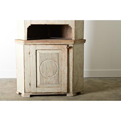 Swedish Gustavian Period Painted Corner Cabinet