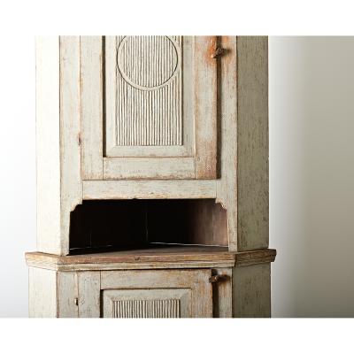 Swedish Gustavian Period Painted Corner Cabinet