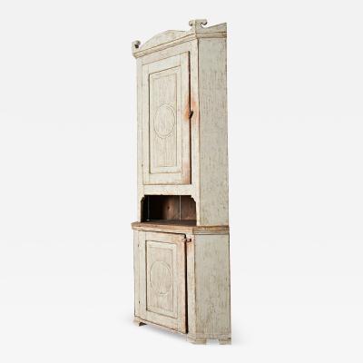Swedish Gustavian Period Painted Corner Cabinet