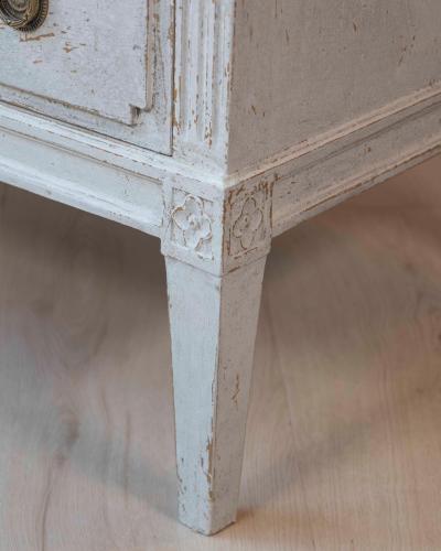Swedish Gustavian Period Painted Three Drawer Chest with Dentil Molding