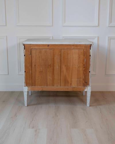 Swedish Gustavian Period Painted Three Drawer Chest with Dentil Molding