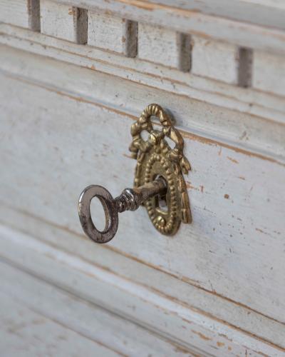 Swedish Gustavian Period Painted Three Drawer Chest with Dentil Molding