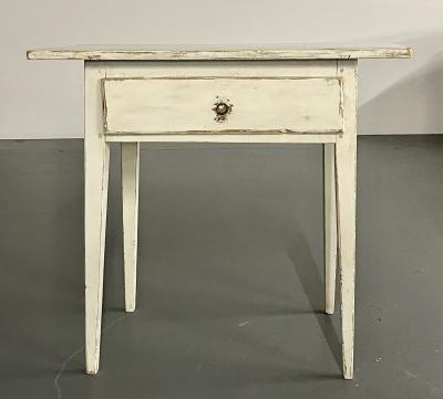Swedish Gustavian Single Drawer Stand Table or Nightstand Paint Decorated