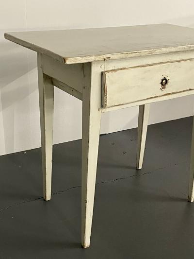 Swedish Gustavian Single Drawer Stand Table or Nightstand Paint Decorated
