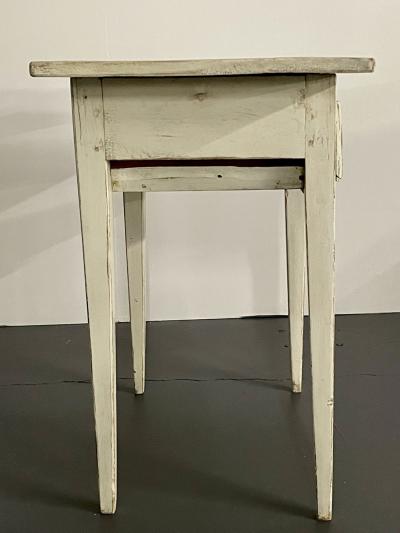 Swedish Gustavian Single Drawer Stand Table or Nightstand Paint Decorated