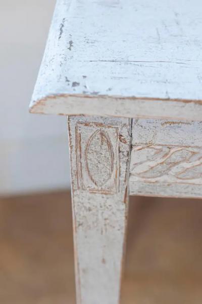 Swedish Gustavian Style 1850s Painted Console Table with Carved Guilloche Frieze
