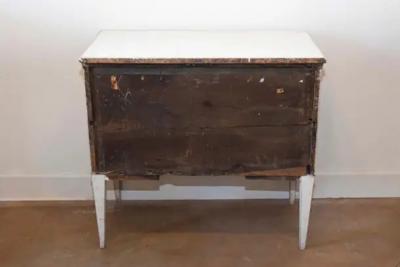 Swedish Gustavian Style 1890s Chest with Two Drawers and Grey Painted Outlines