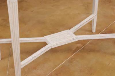 Swedish Gustavian Style 1900s Painted Wood Console Table with Carved Apron