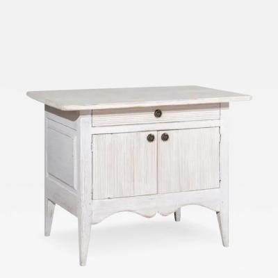 Swedish Gustavian Style 19th Century Painted Sideboard with Reeded Motifs