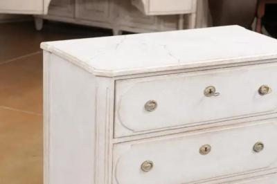 Swedish Gustavian Style 19th Century Three Drawer Chest with Marbleized Top
