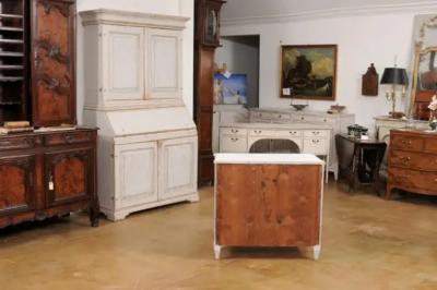 Swedish Gustavian Style 19th Century Three Drawer Chest with Marbleized Top