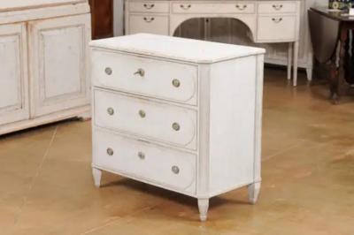 Swedish Gustavian Style 19th Century Three Drawer Chest with Marbleized Top