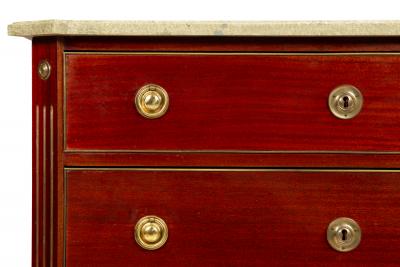 Swedish Gustavian Style Antique Mahogany Chest of Drawers Commode