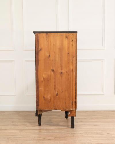 Swedish Gustavian Style Black Corner Cabinet with Celadon Interior Circa 1840