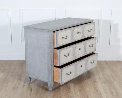 Swedish Gustavian Style Chest of Drawers in Two Shades of Grey Circa 1880