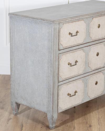 Swedish Gustavian Style Chest of Drawers in Two Shades of Grey Circa 1880