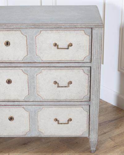 Swedish Gustavian Style Chest of Drawers in Two Shades of Grey Circa 1880