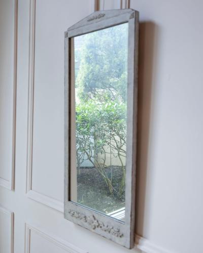 Swedish Gustavian Style Mirror in Light Sand Patina circa 1920