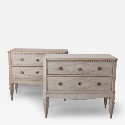 Swedish Gustavian Style Pair of Painted Bedside Commodes